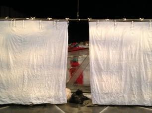 Pair of Small Blue/White window backing