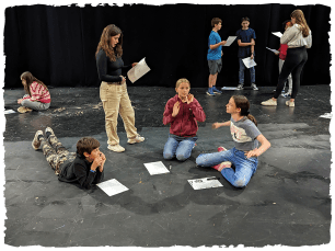 young people doing script work