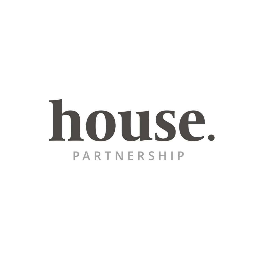 house partnership in black writing 