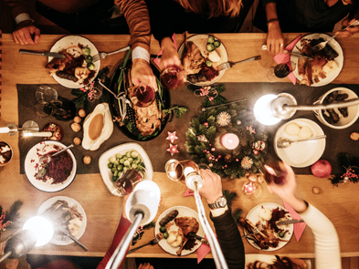 Christmas Meal on a wooden table