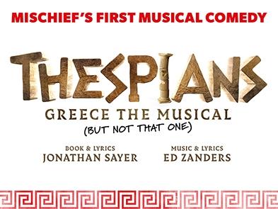 A gold ancient greek water jug/amphora is tipped over. It has black image of people doing silly things, and water splashing out of the top. 