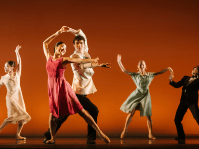 dancers in ballet shoes dancing in pairs