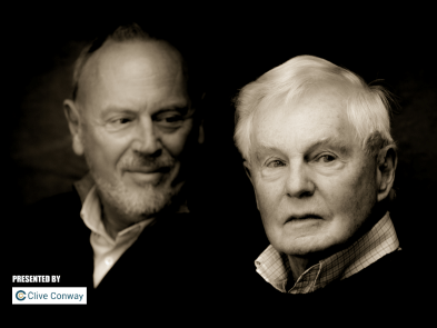 Sir Derek Jacobi and Richard Clifford against a black background